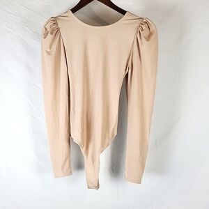 Astr The Label Open Back Cream Ribbed Bodysuit‎